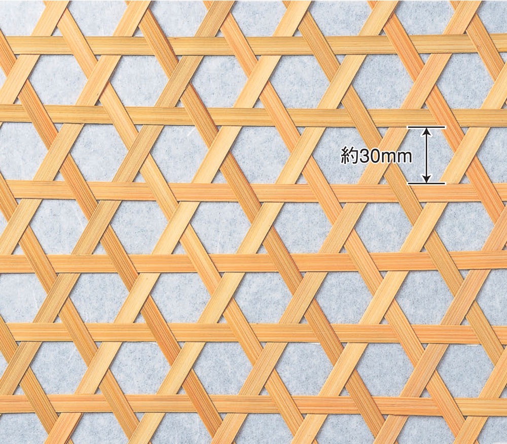 竹皮ハダ六ツ目編(たけかわはだむつめあみ)