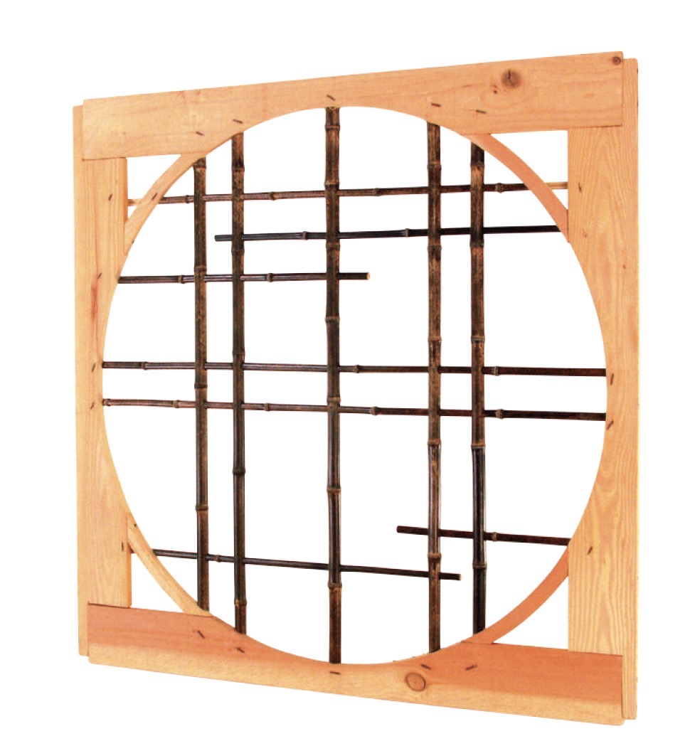 木枠黒竹上丸窓 抜通柄(きわくくろちくじょうまるまど(ぬきとおしがら))