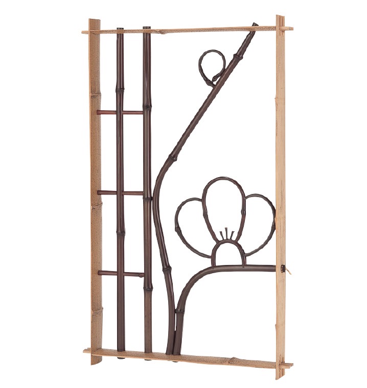 錆竹縁付染煤角窓 梅柄(さびたけふちつきそめすみすかくまど(うめがら))