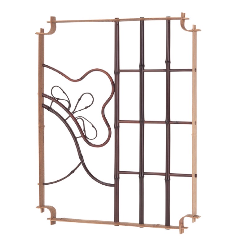 錆竹縁付染煤角窓 松柄(さびたけふちつきそめすみすかくまど(まつがら))