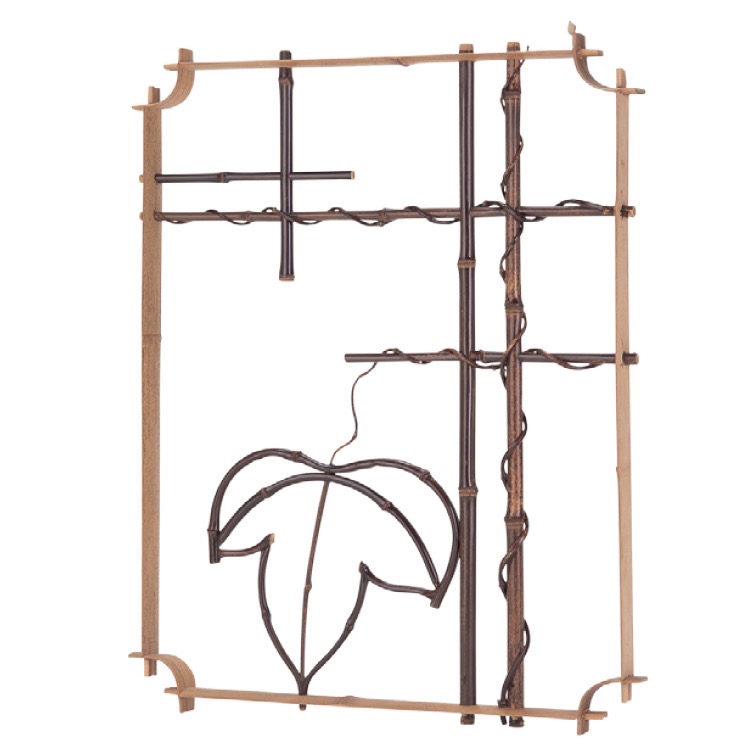 錆竹縁付黒竹角窓 ツタ柄(さびたけふちつきくろちくかくまど(つたがら))