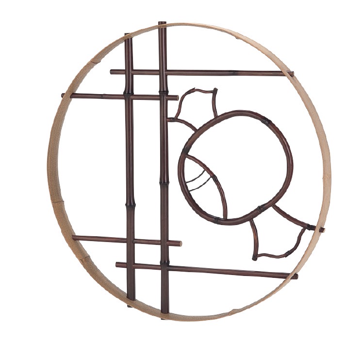 錆竹縁付染煤丸窓 小槌柄(さびたけふちつきそめすみすまるまど(こづちがら))