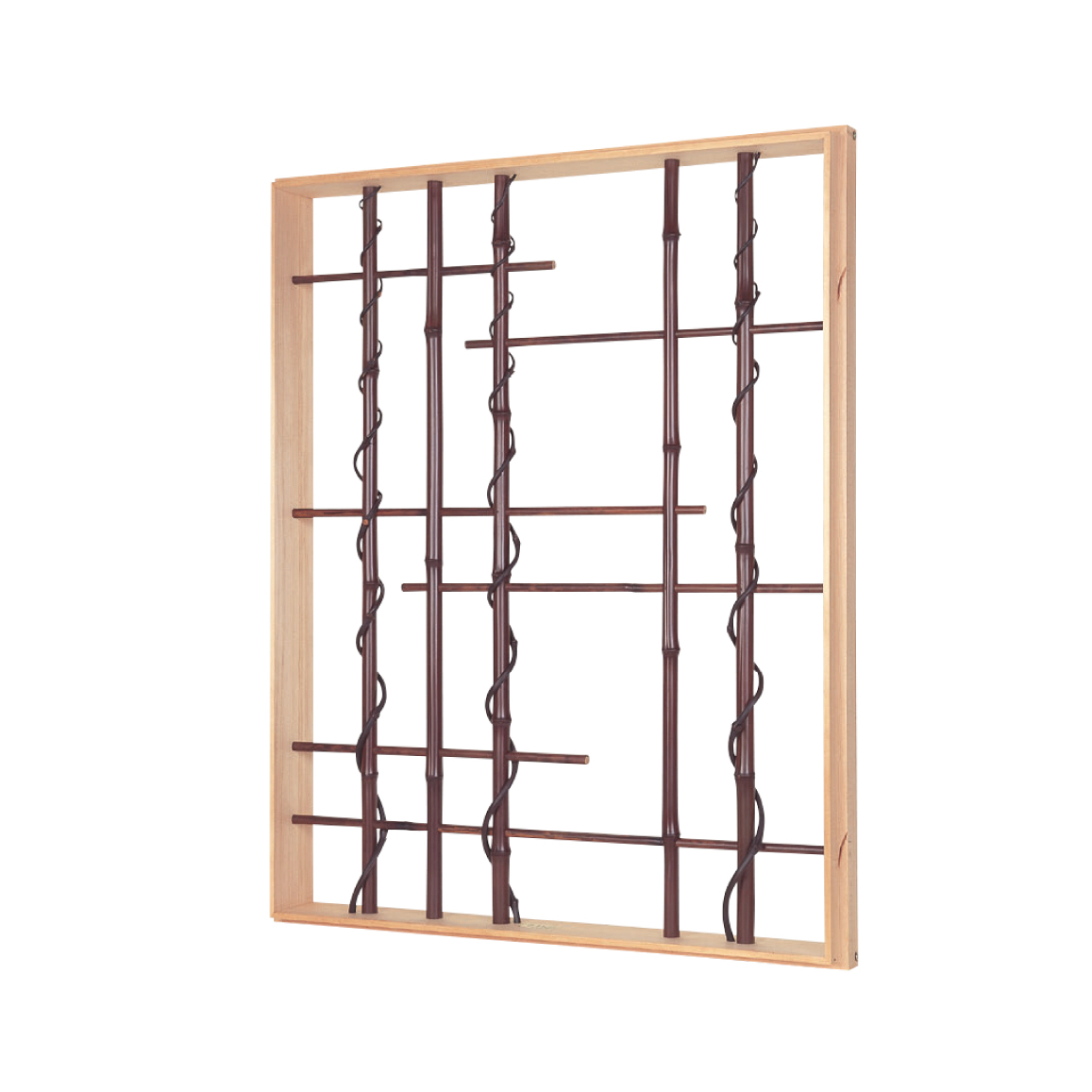 染煤竹抜き通しツル巻柄(そめすみすだけぬきとおしつるまきがら)