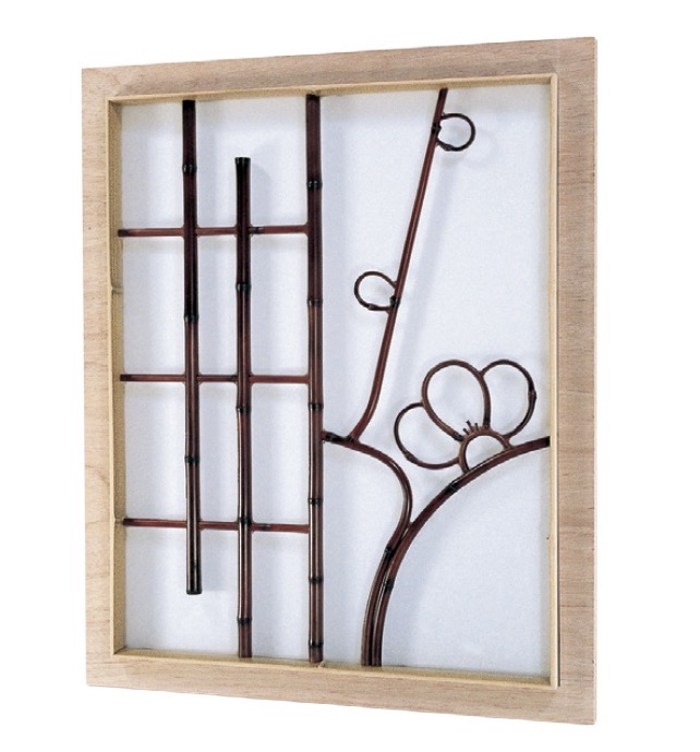 錆竹枠染煤竹梅柄 プレート入(さびたけわくそめすみすだけうめがらぷれーといり)