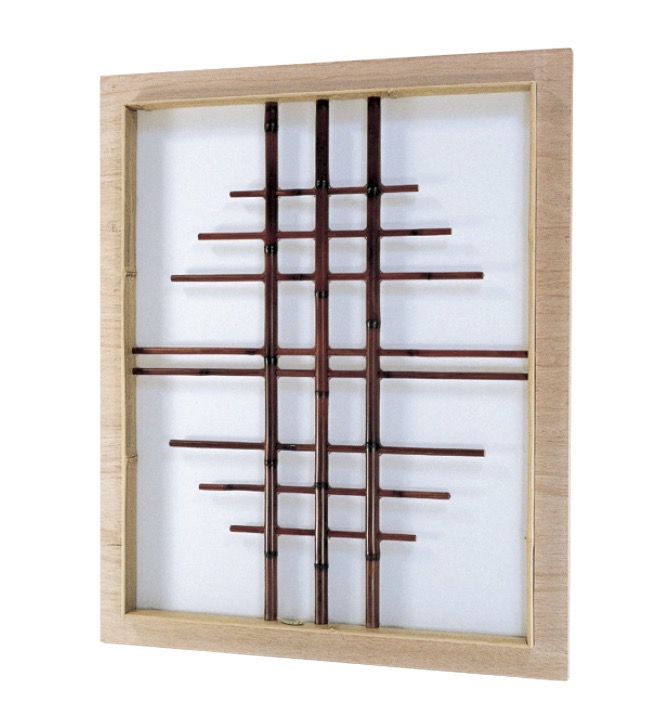 錆竹枠染煤竹ちょうちん格子 プレート入(さびたけわくそめすみすだけちょうちんごうしぷれーといり)