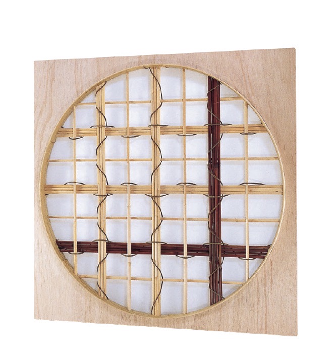 錆竹枠蒲芯染煤矢竹下地窓 プレート入(さびたけわくかましんすみやだけしたじまどぷれーといり)