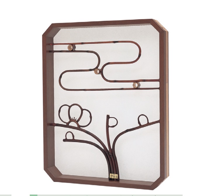 化粧枠染梅柄染煤竹 プレート貼り(けしょうわくうめがらそめすすだけ ぷれーとばり)