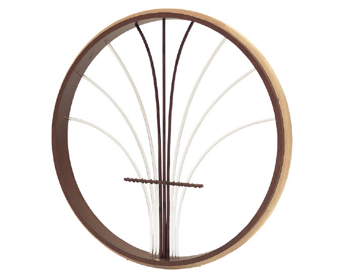 化粧枠アクリル開花染煤竹丸窓(けしょうわくあくりるかいかそめすすだけまるまど)