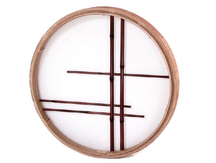 錆竹枠染煤竹抜き通しプレート入り(さびたけわくそめすみすだけぬきとおしぷれーといり)