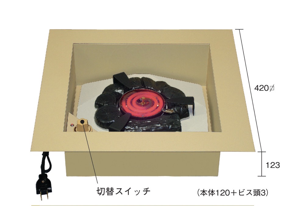 シーズヒーター式浅型炉壇（ビルマンション用）(しーずひーたーしきあさがたろだん（びるまんしょんよう）)