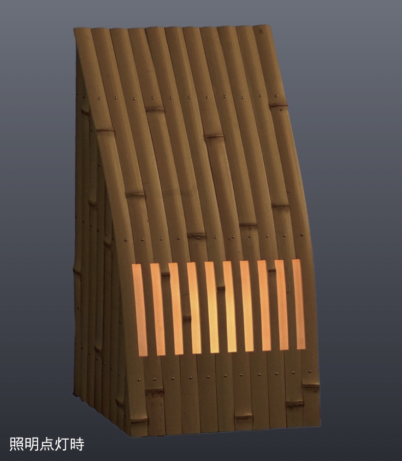 白竹犬矢来灯照明(しらたけいぬやらい)