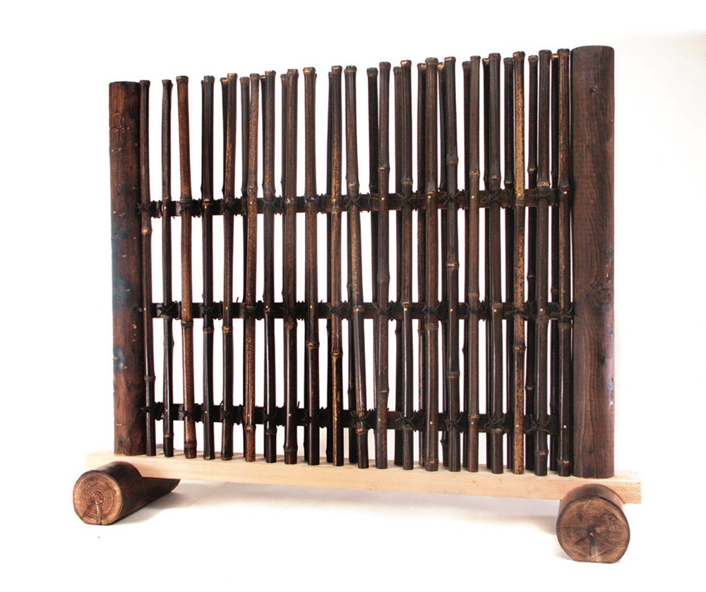 黒竹格子風衝立(くろちくこうしふうついたて)