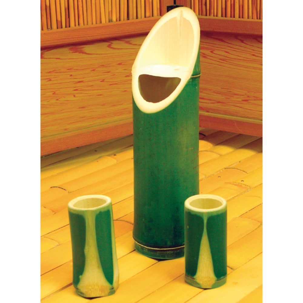 青竹笑い徳利・猪口(あおだけわらいとっくり ちょこ)