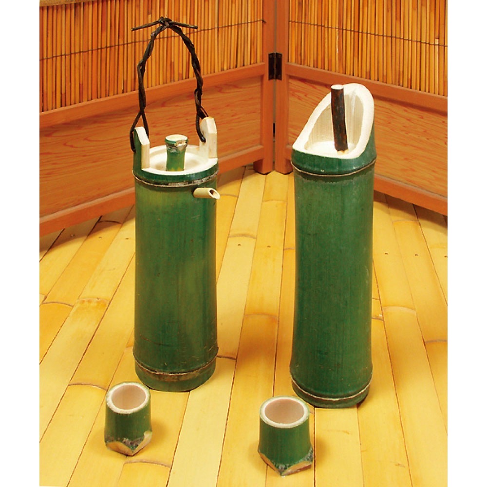 青竹つばめ口 徳利・猪口(あおだけつばめぐちとっくり ちょこ)