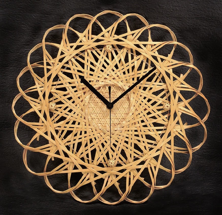 晒竹輪弧編み掛け時計(さらしだけりんこあみかけどけい)